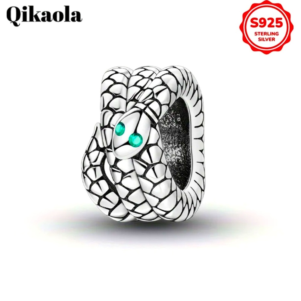 925 Solid Sterling Snake Charm For Pandora Bracelets & Most Others-NEW